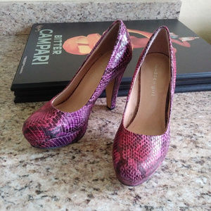 Madden Girl Faux Snakeskin Platform Heels
